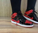 Jordan Mid Preto/Vermelho Brilhante