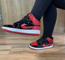 Jordan Mid Preto/Vermelho Brilhante