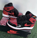 Jordan Mid Preto/Vermelho Brilhante